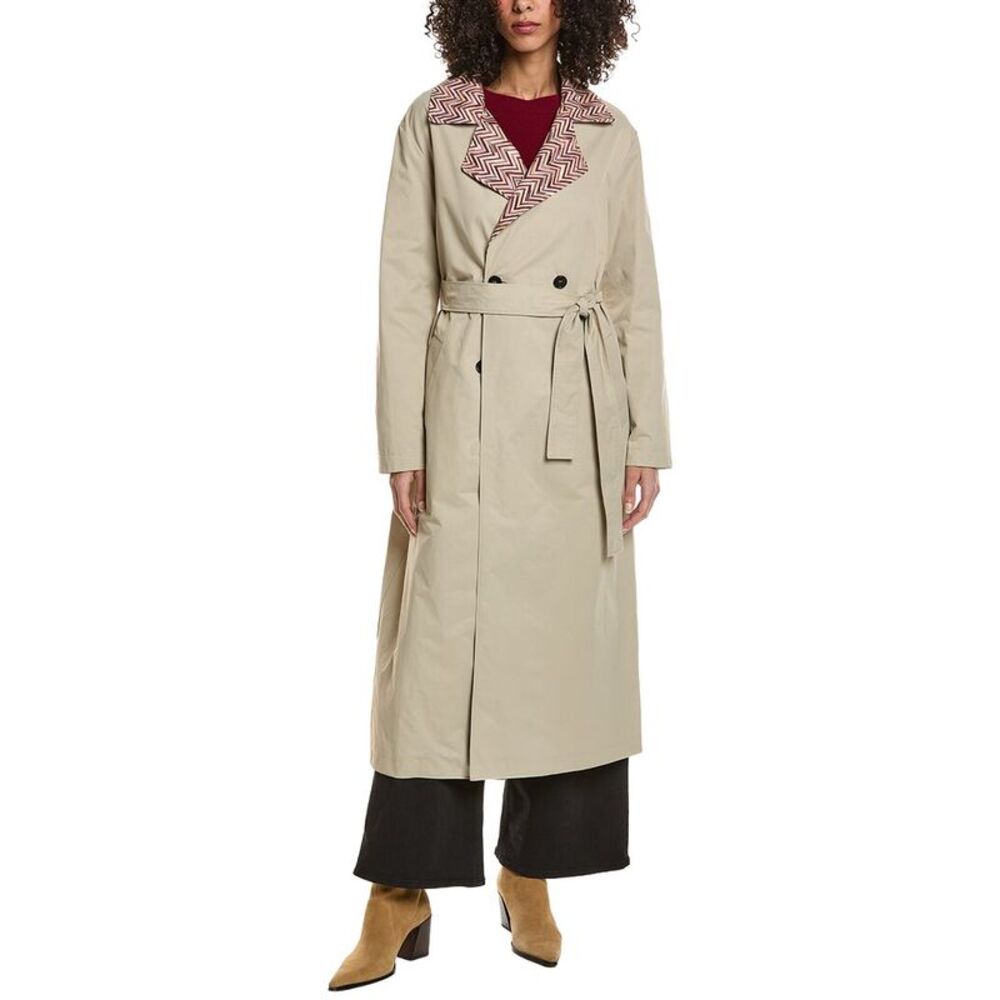 M Missoni Womens  Trench Coat, Beige